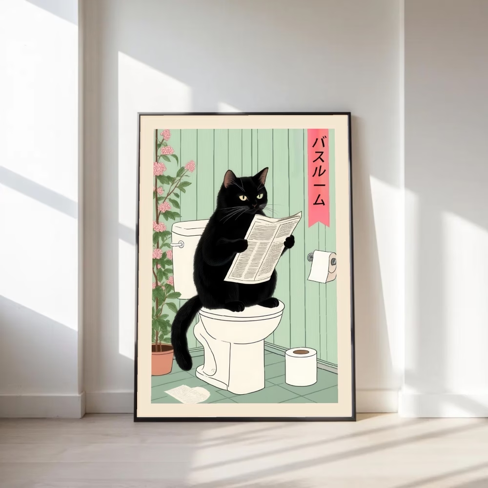 Home Decor Cat - Gambar Poster Lukisan Kanvas Cetak Seni