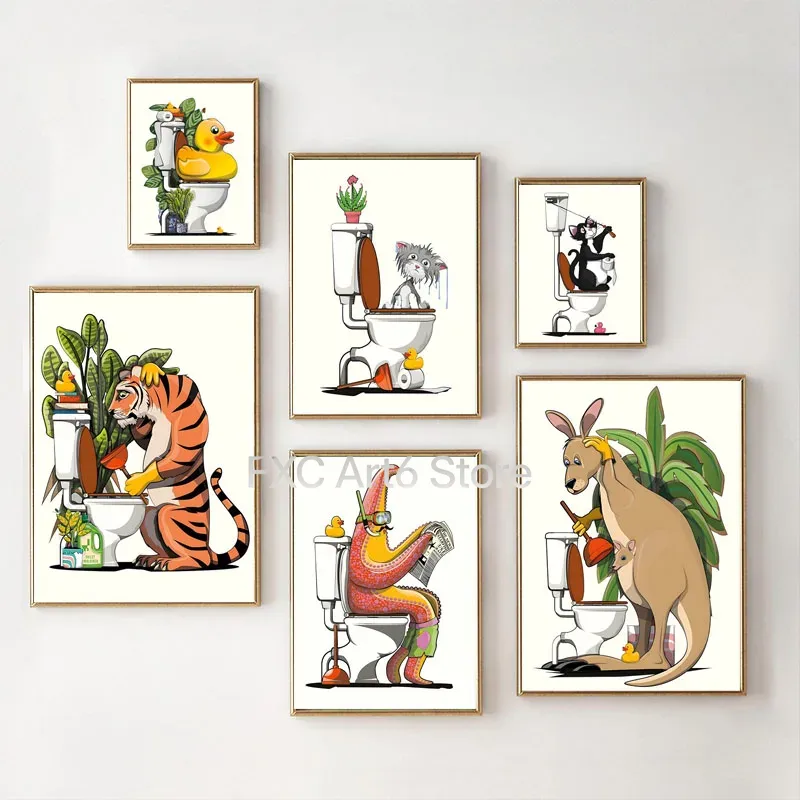 Home Decor Duck - 1 Buah Poster Seni Dinding Hewan