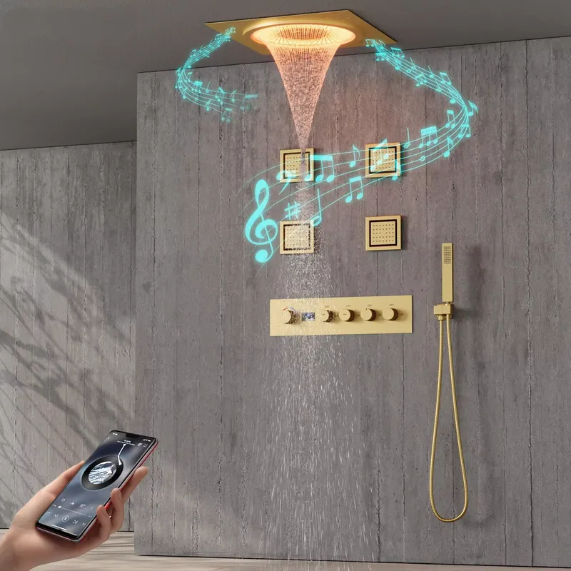 Home Decor Gift - Set Shower LED Pintar dengan Musik,