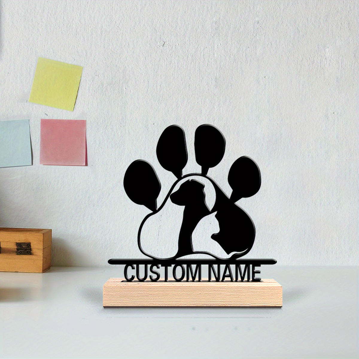 Home Decor Cat - Papan Seni Logam Cetak Jejak Kaki