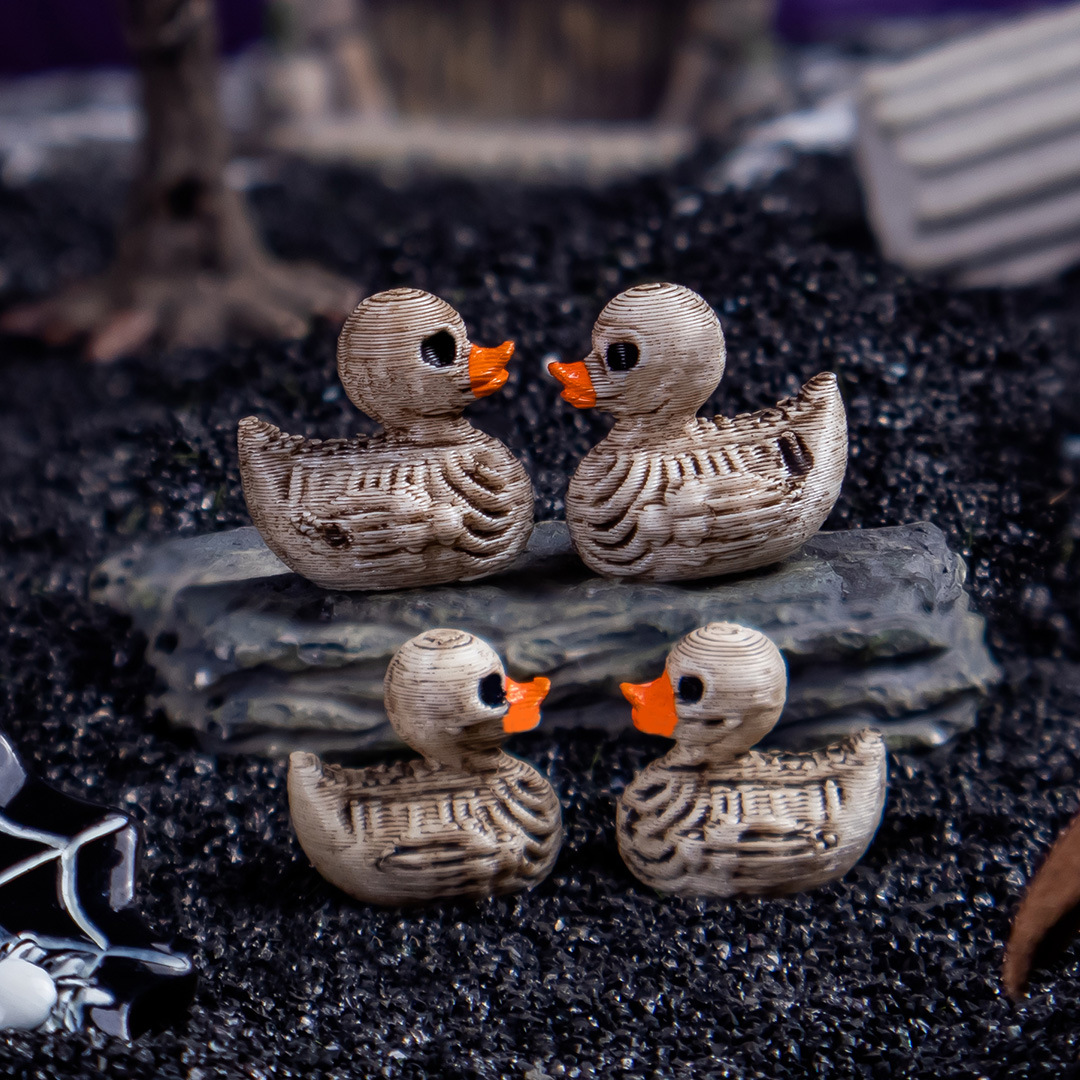 Home Decor Duck - Figur Resin Bebek Tengkorak Gotik Dekoratif