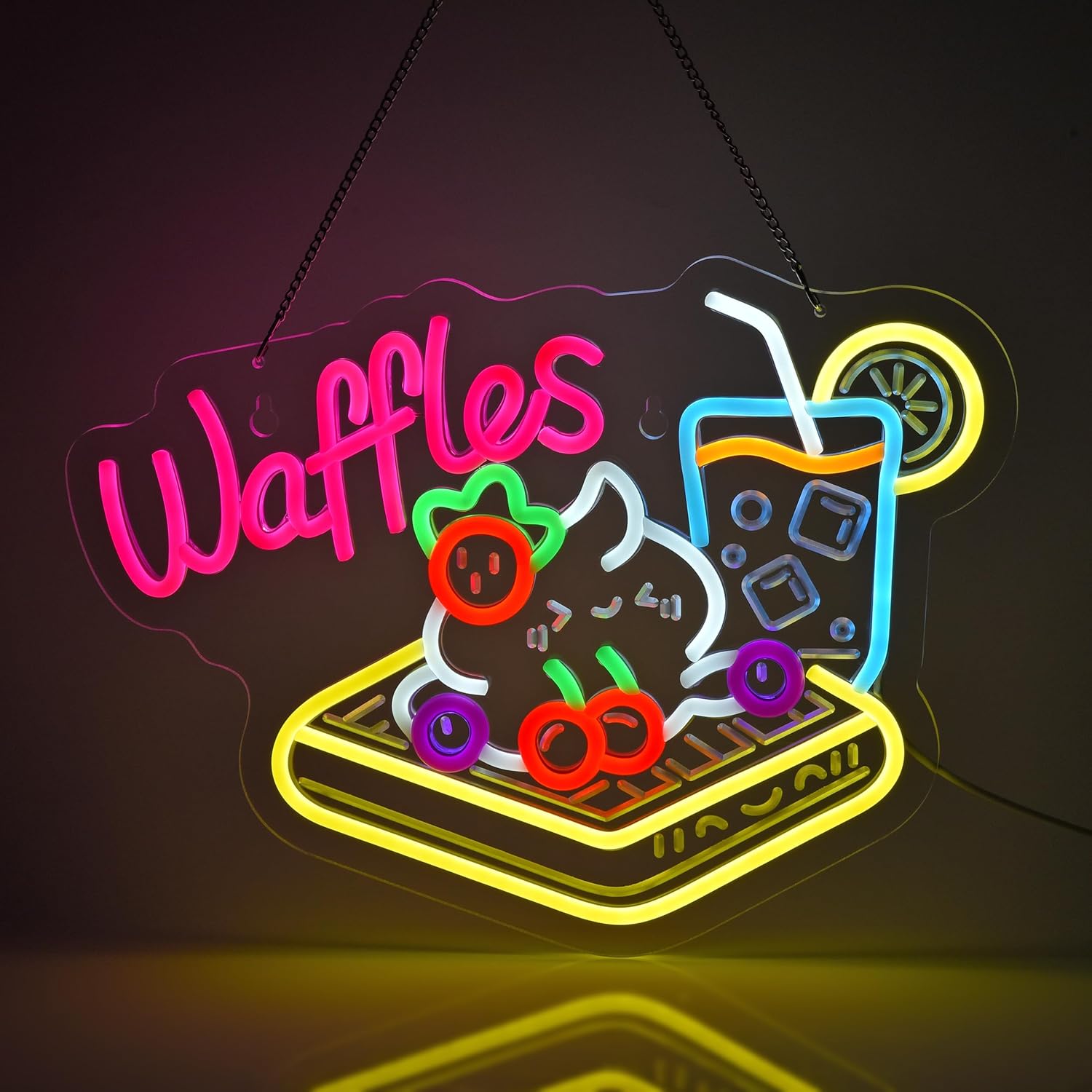 Home Decor Retail Stores - Lampu Neon LED USB Bentuk Waffle