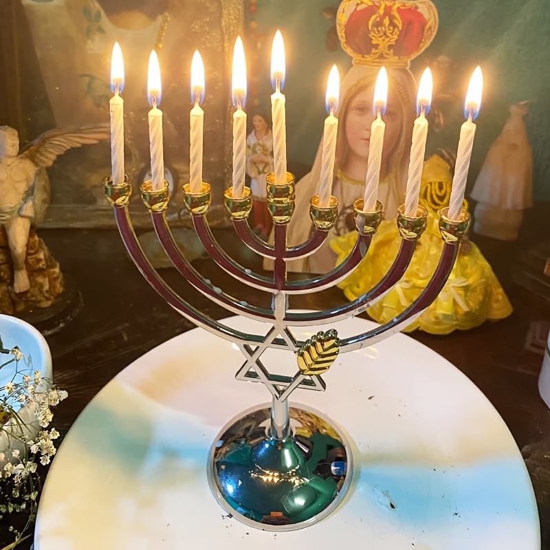 Home Decor Gift - Tempat Lilin Hanukkah Menorah 9 Cabang