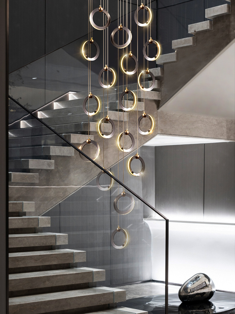 Hanging Moon Lamp - Lampu gantung panjang tangga dupleks, cahaya