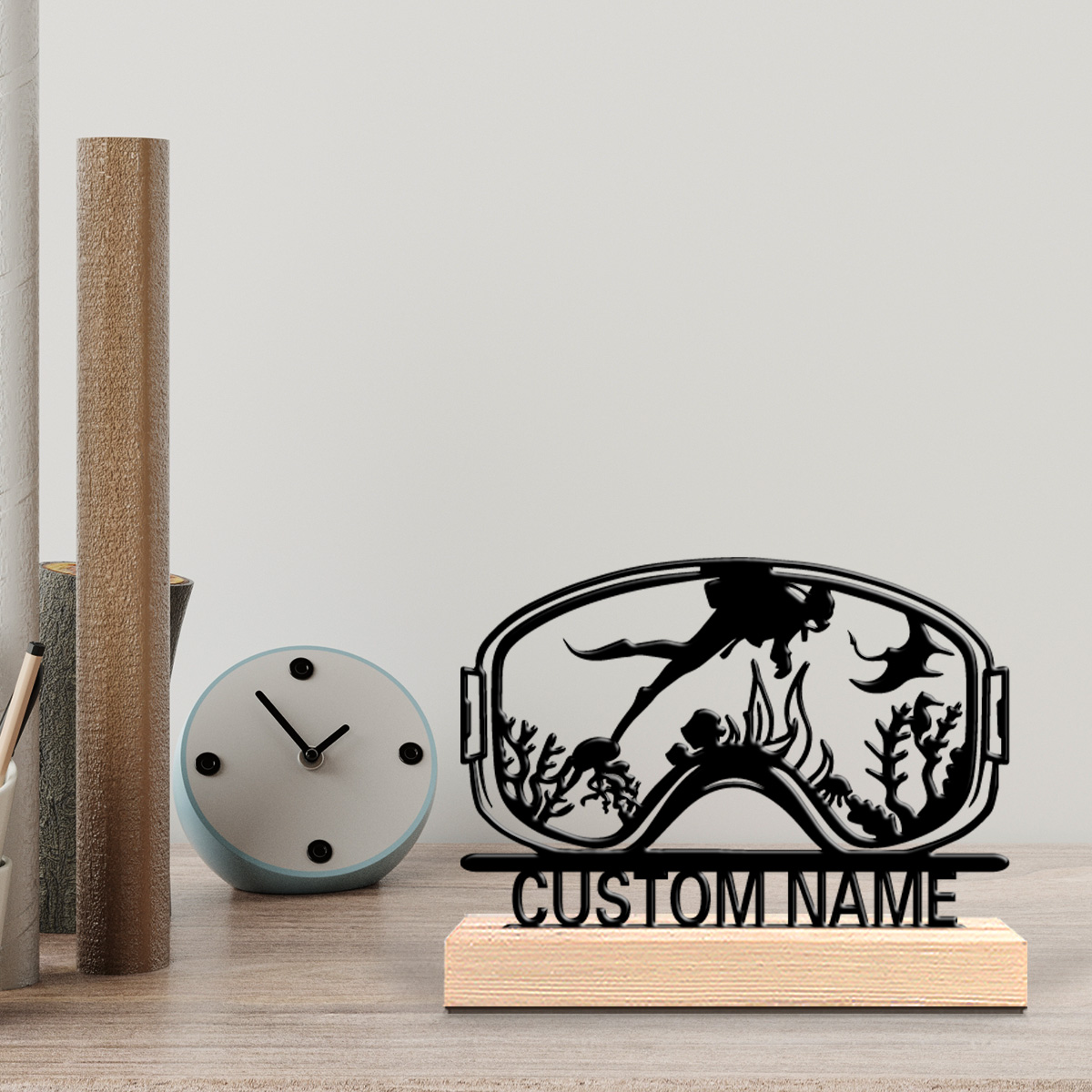 Home Christmas Decor - 1pc Dekorasi Dinding Kayu Custom Lucu