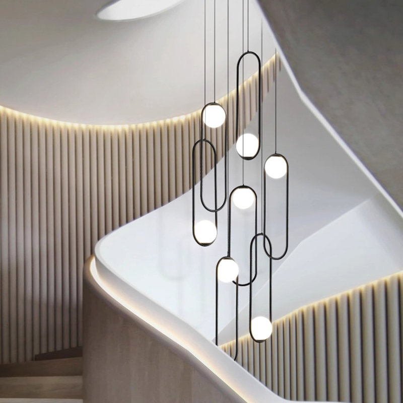 Hanging Moon Lamp - Dekorasi Rumah Nordik, Lampu Gantung Tangga,
