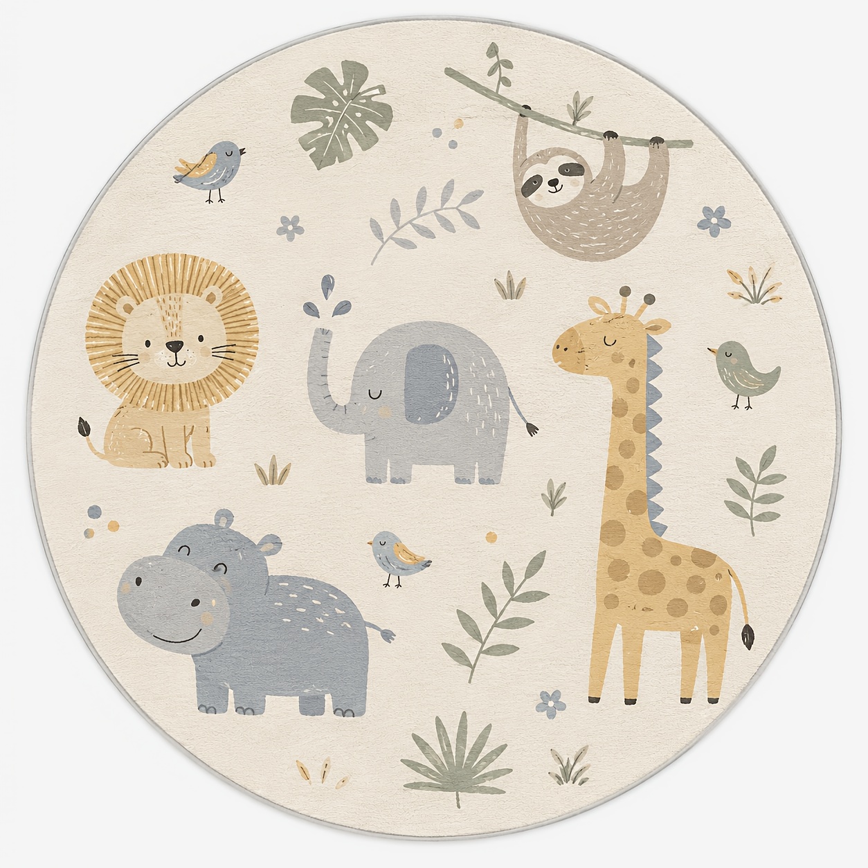 Home Decor Retail Stores - Karpet Lantai Bergambar Hewan Liar Vintage