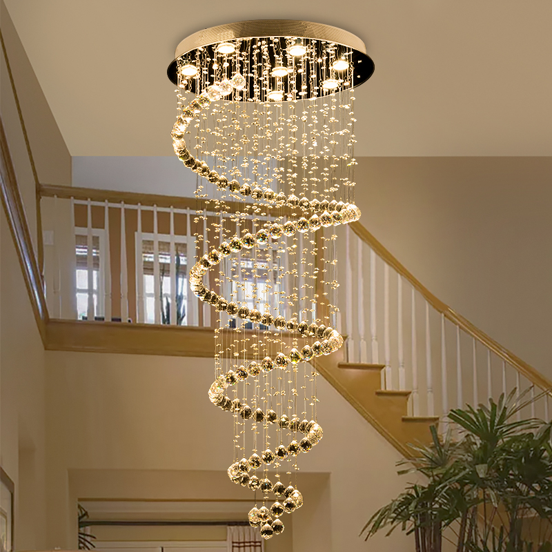 Hanging Moon Lamp - Lampu gantung kristal Spiral, lampu vila,
