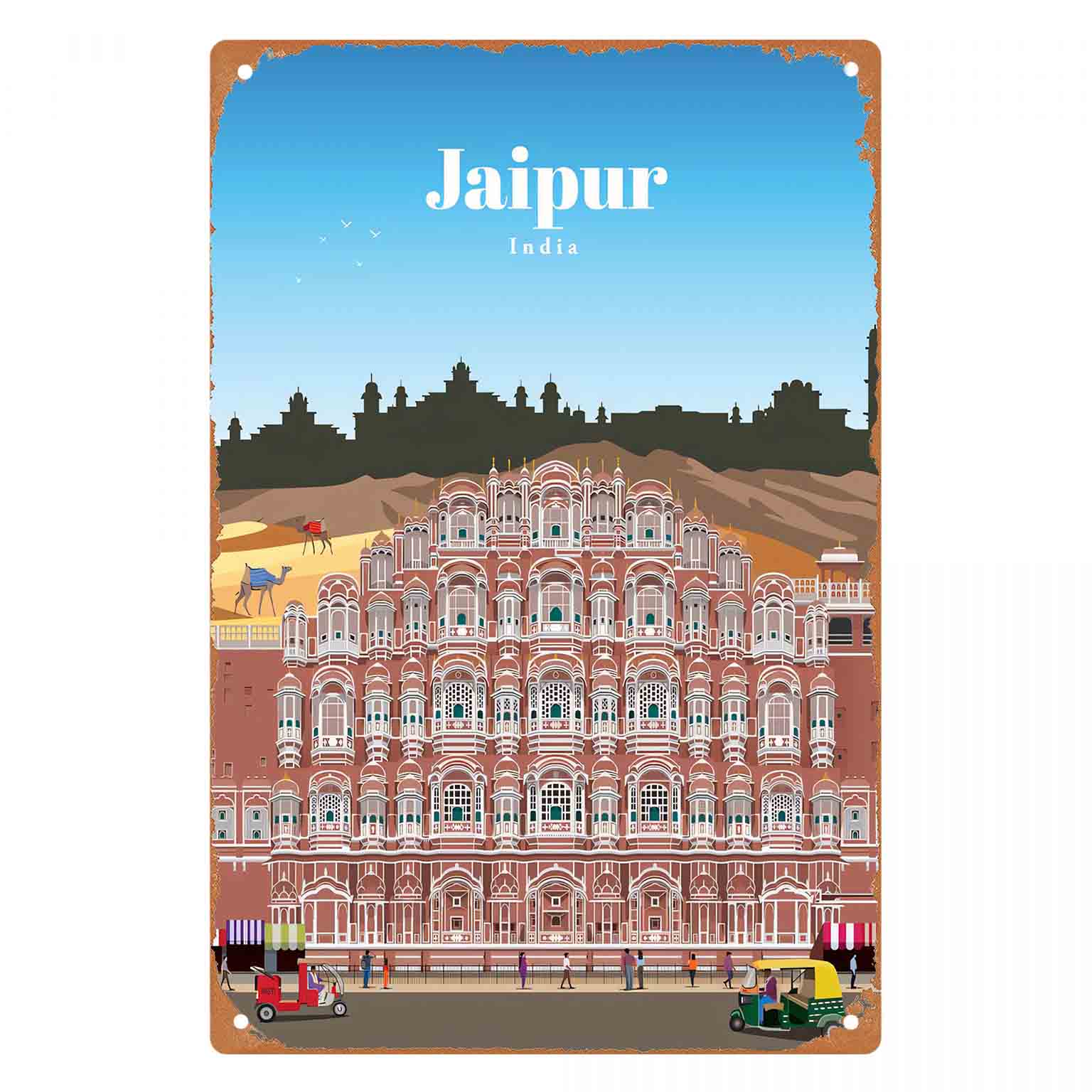 Home Decor Jaipur - 2D FLAT 1pc Dekorasi Dinding Logam