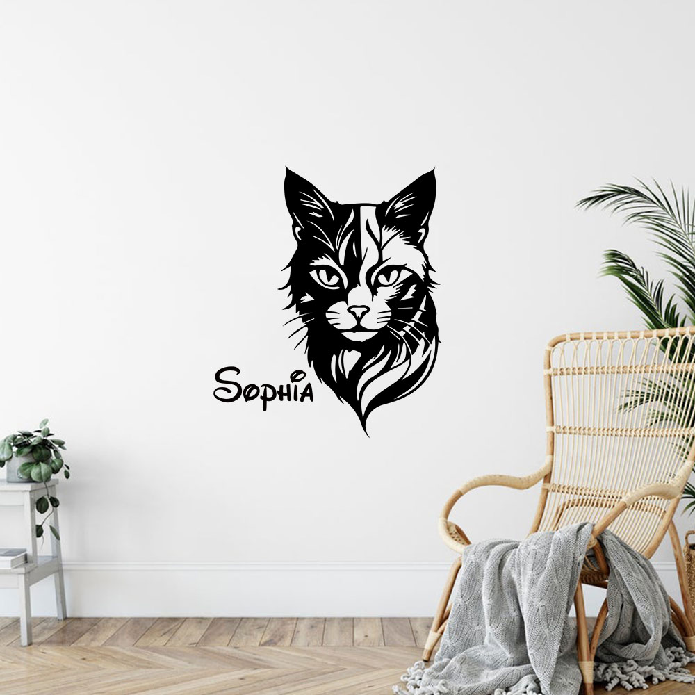 Home Decor Cat - 1 Buah Stiker Dinding Seni Dinding