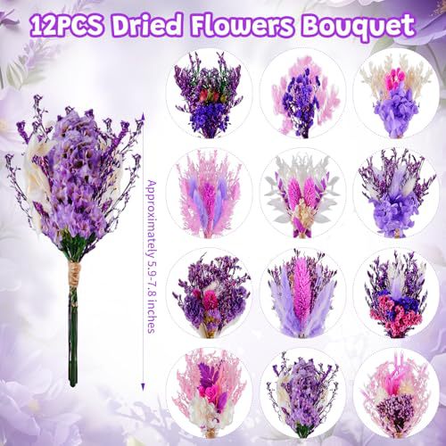 Dried Flower Bouquet - 12 Buah Buket Bunga Kering Mini