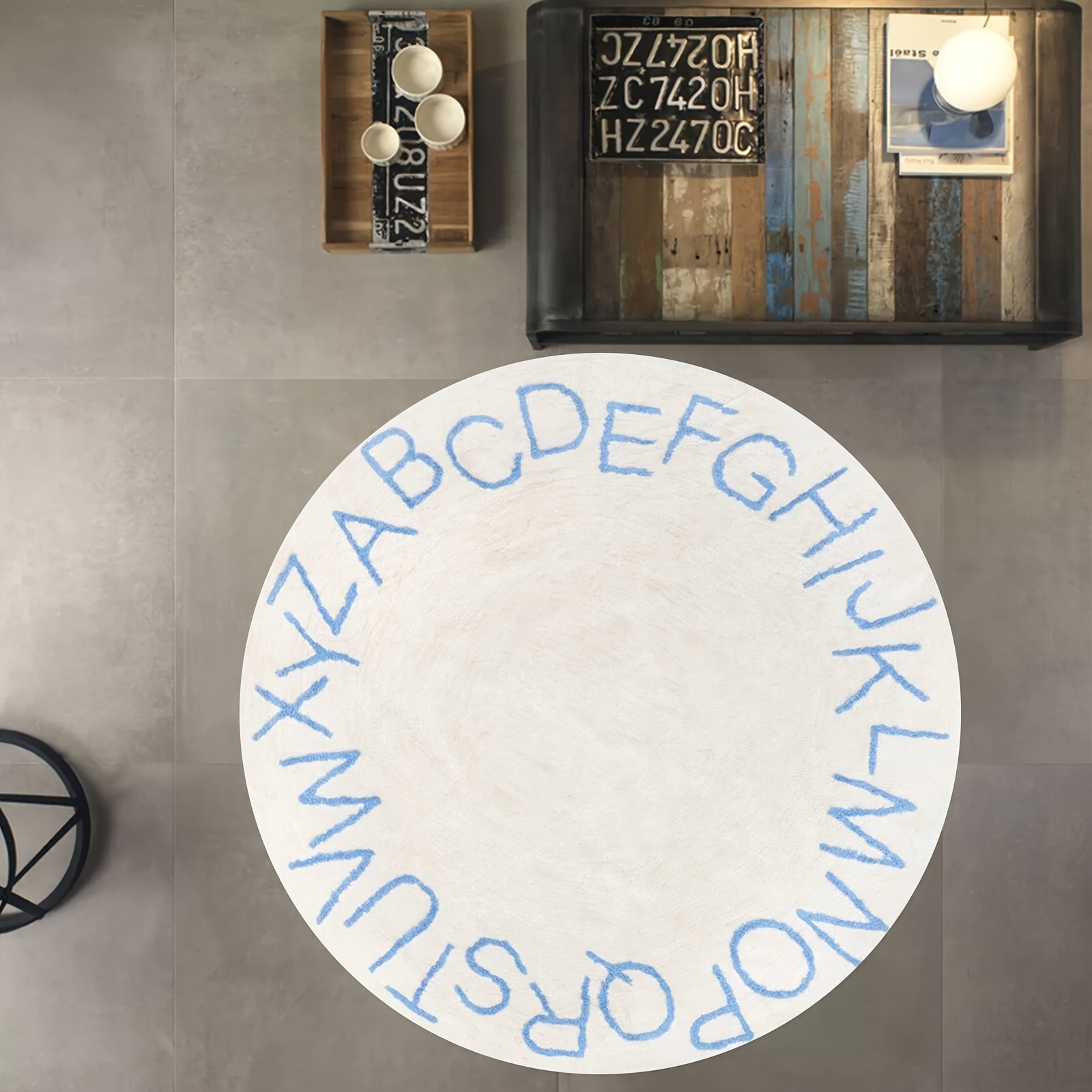 Home Decor Retail Stores - Karpet Lantai Grafis Tipografi Vintage, Karpet