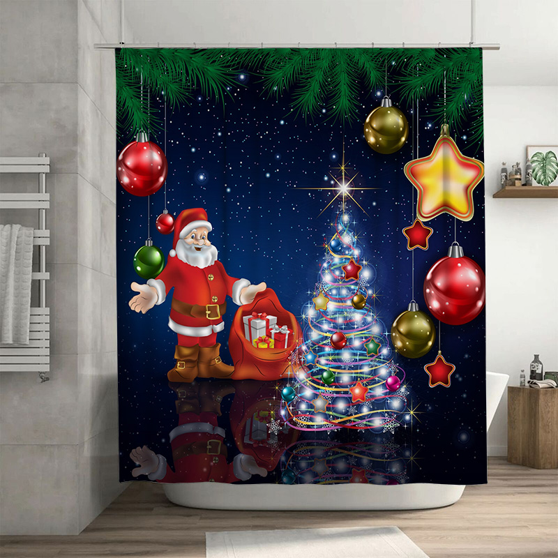 Home Xmas Decor Ideas - Tirai Mandi Natal TU Santa Claus