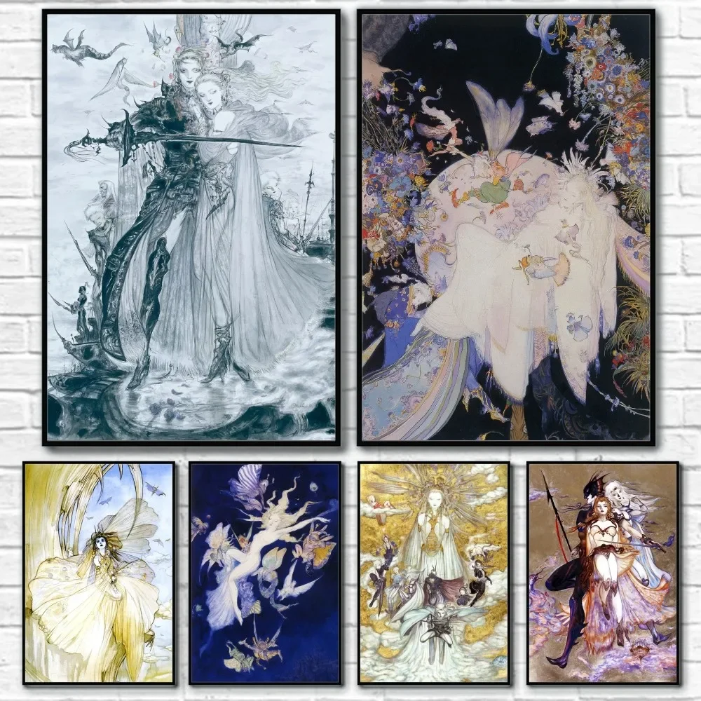 Home Decor Games Free - Yoshitaka Amano Final Fantasy Game Poster