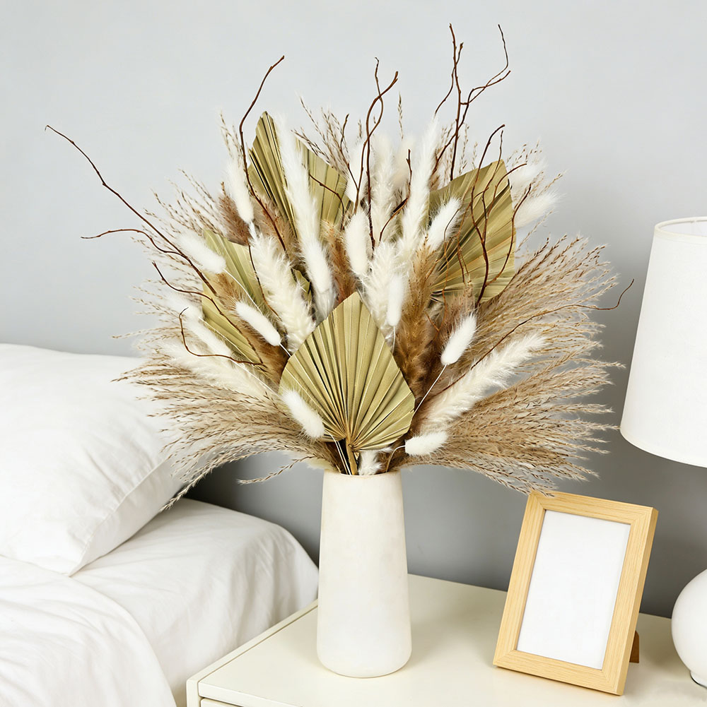 Dried Flower Bouquet - Rangkaian Daun Palem Kering Alami Campuran