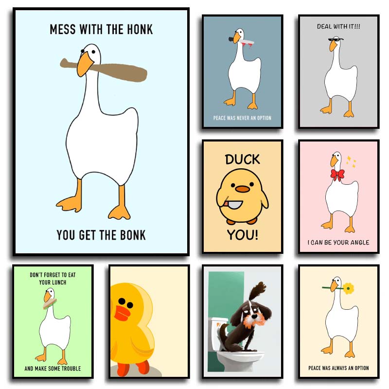 Home Decor Duck - 1 Buah Poster dan Cetakan Gambar