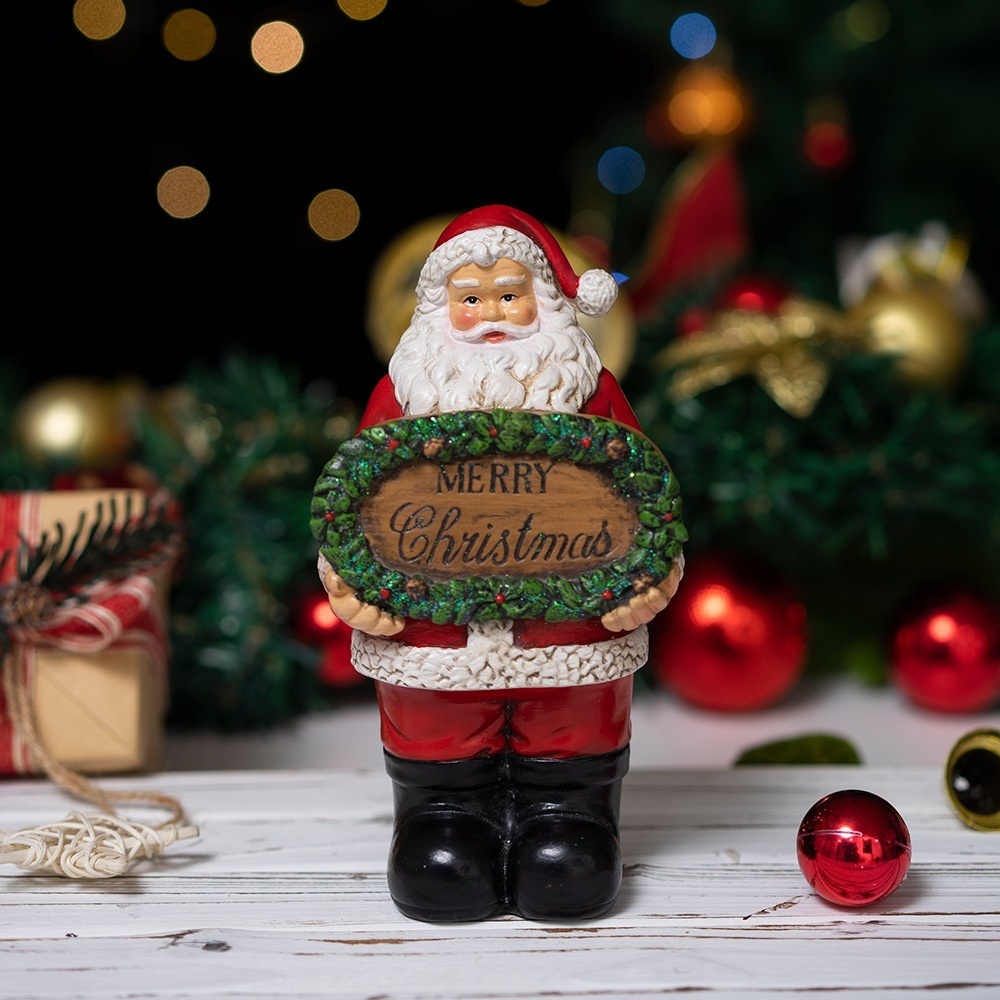 Patung Santa Claus Resin Dekor - Home Xmas Decor Ideas ulasan dan harga