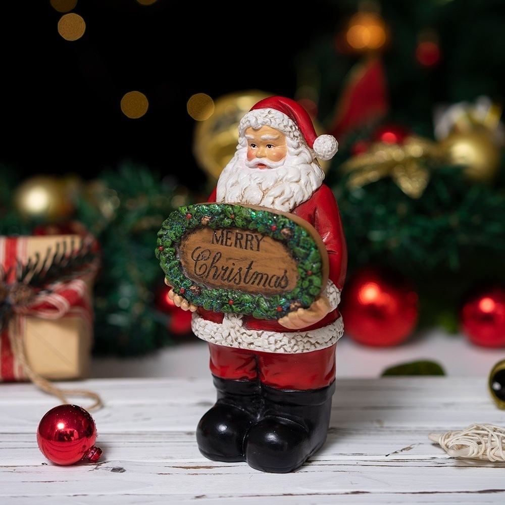 Patung Santa Claus Resin Dekor - Home Xmas Decor Ideas ulasan dan harga
