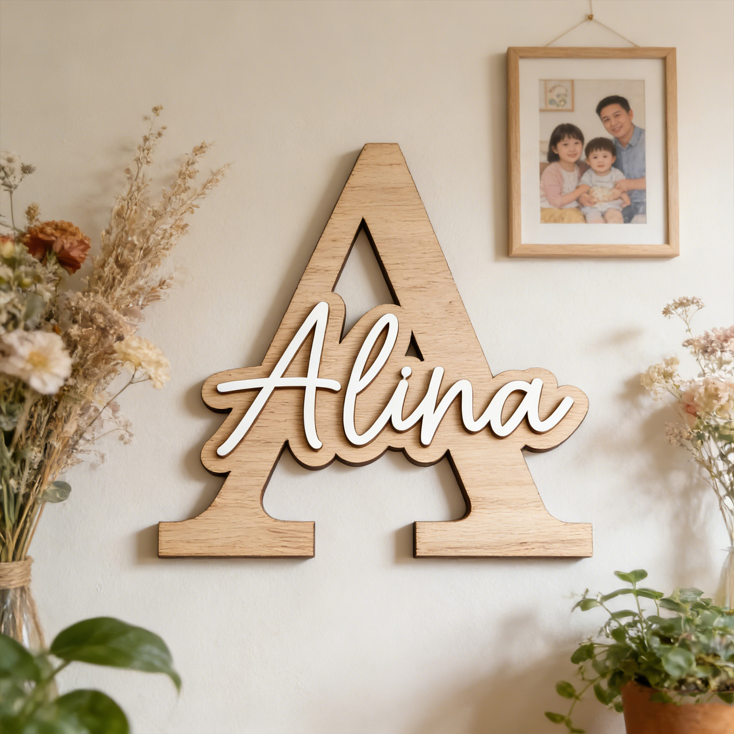 1 Buah Tanda Pintu Huruf Kayu  - Home Christmas Decor ulasan dan harga