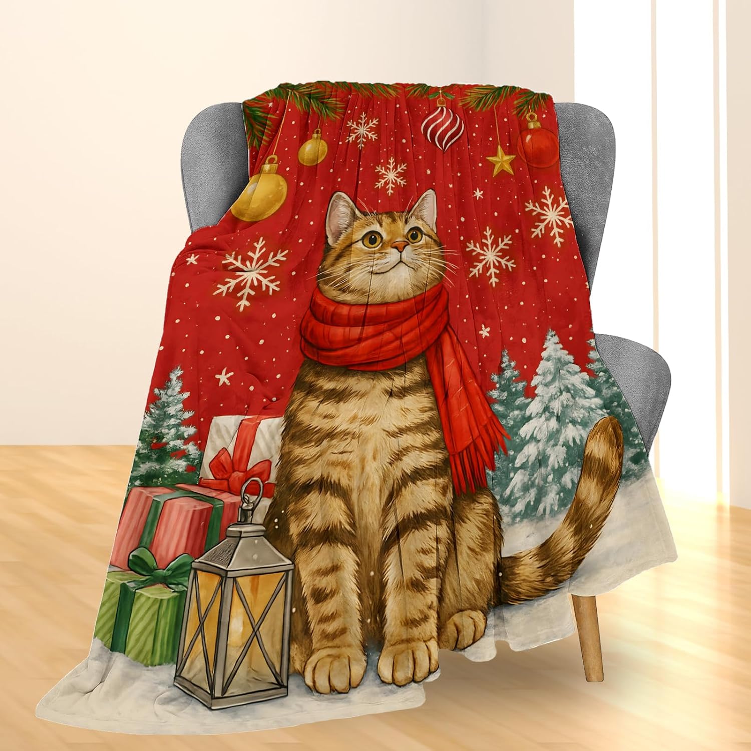 Selimut Natal Motif Kucing, De - Home Xmas Decor Ideas ulasan dan harga