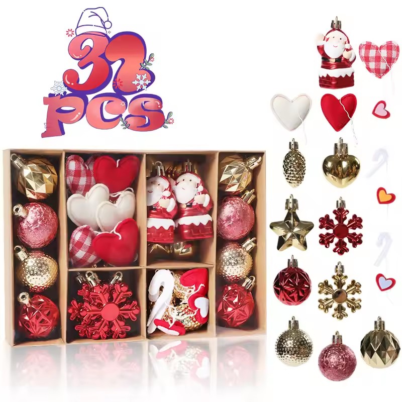 32 Buah Kotak Ornamen Bola Nat - Home Xmas Decor Ideas ulasan dan harga