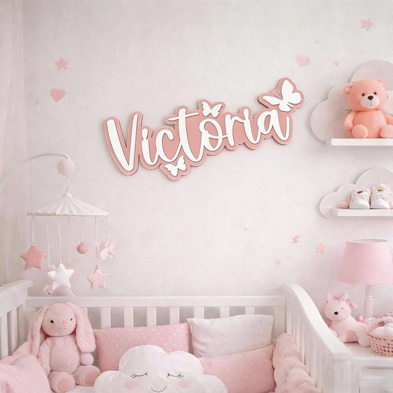 1 Buah Plakat Nama Kayu Kupu-k - Home Christmas Decor ulasan dan harga
