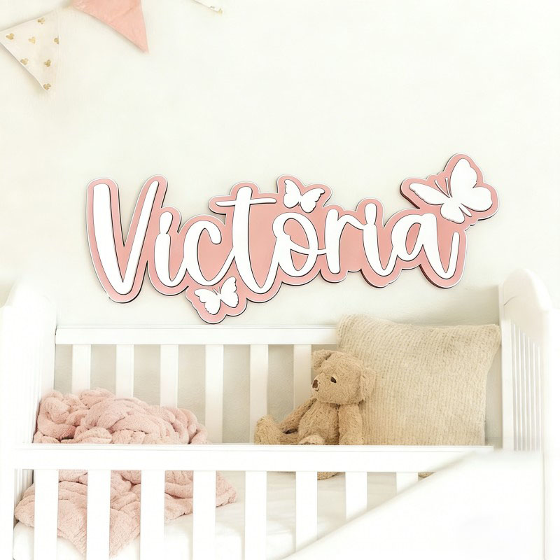 1 Buah Plakat Nama Kayu Kupu-k - Home Christmas Decor ulasan dan harga