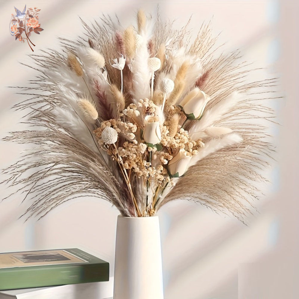 80Pcs Buket Bunga Kering Artif - Dried Flower Bouquet ulasan dan harga