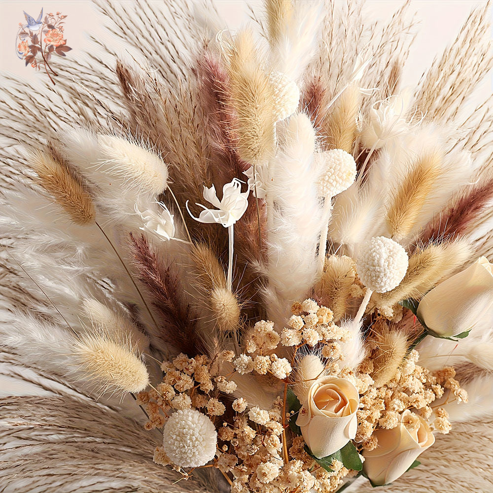 80Pcs Buket Bunga Kering Artif - Dried Flower Bouquet ulasan dan harga
