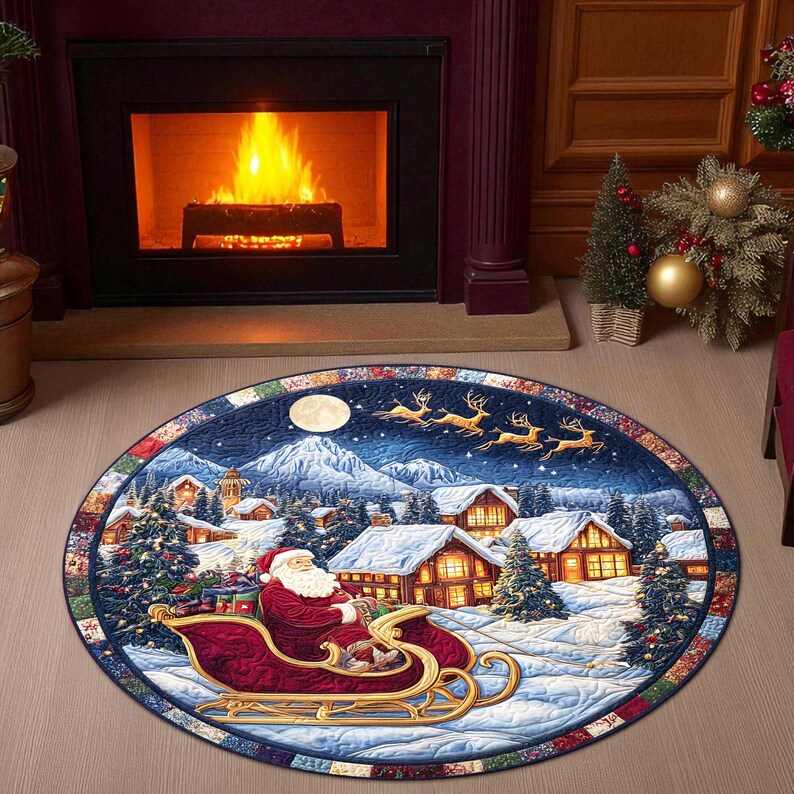 Keset Natal Santa Sleigh, Karp - Home Xmas Decor Ideas ulasan dan harga
