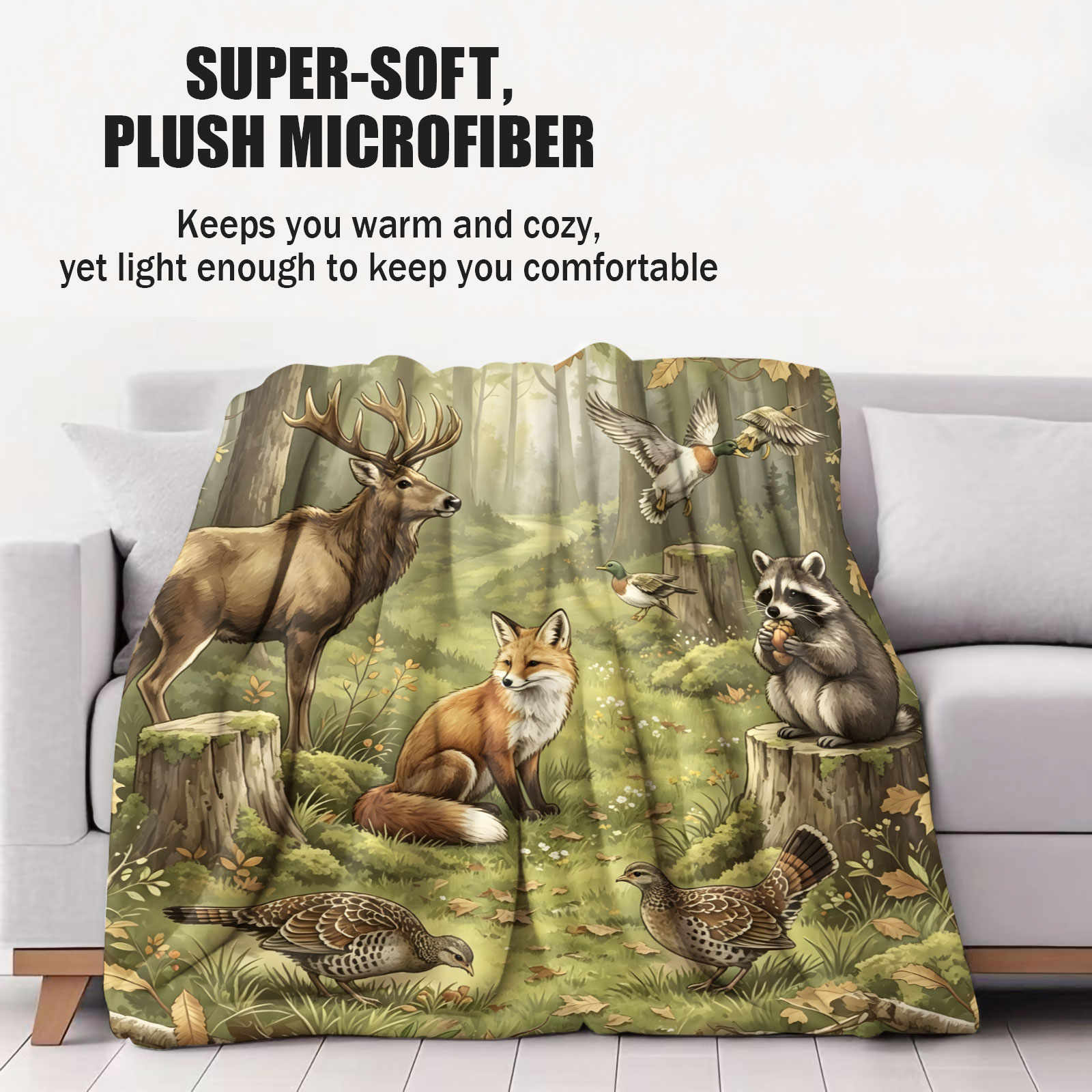Selimut Flanel Hutan Hijau den - Home Decor Duck ulasan dan harga
