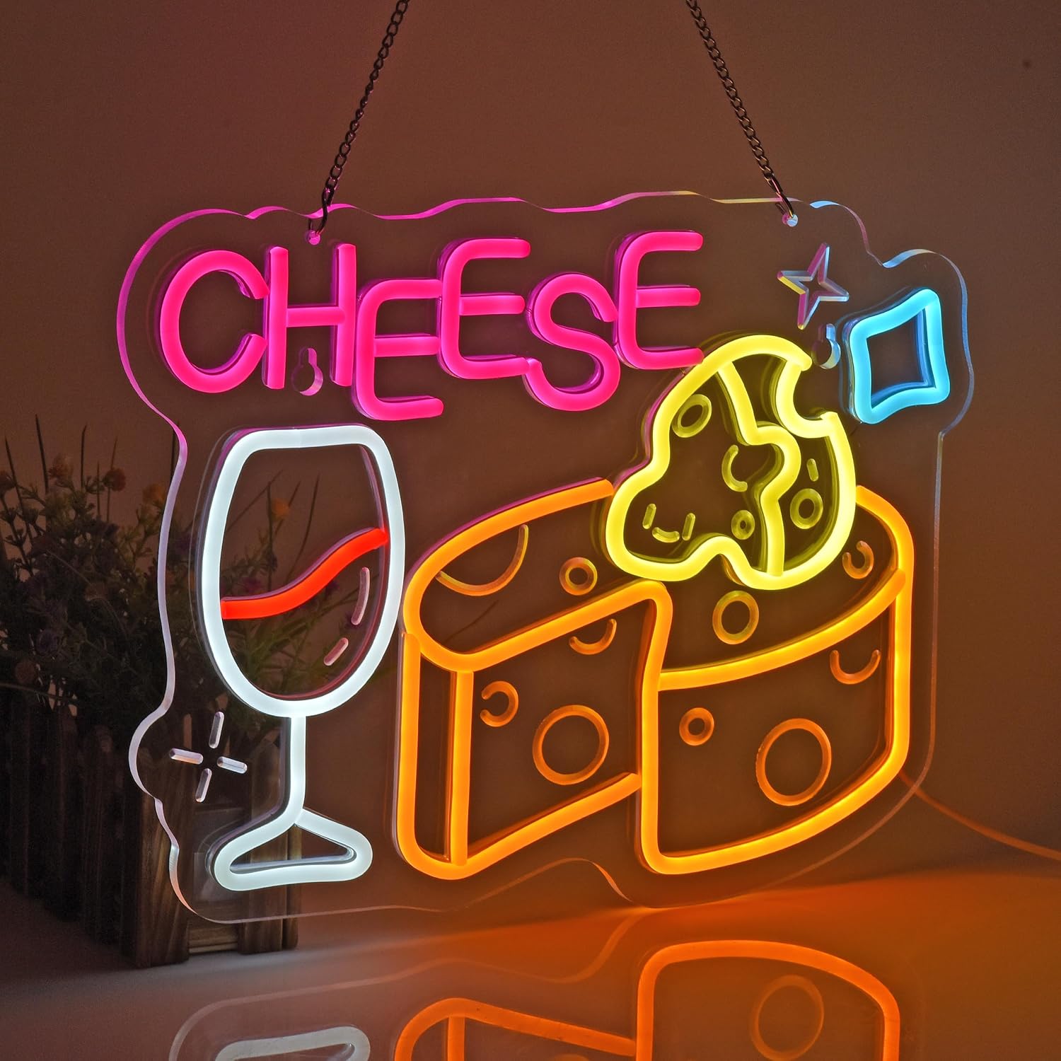 Tanda Neon Keju, Lampu Neon De - Home Decor Retail Stores ulasan dan harga