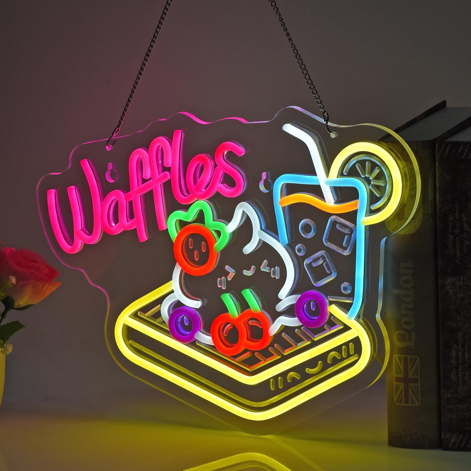 Lampu Neon LED USB Bentuk Waff - Home Decor Retail Stores ulasan dan harga