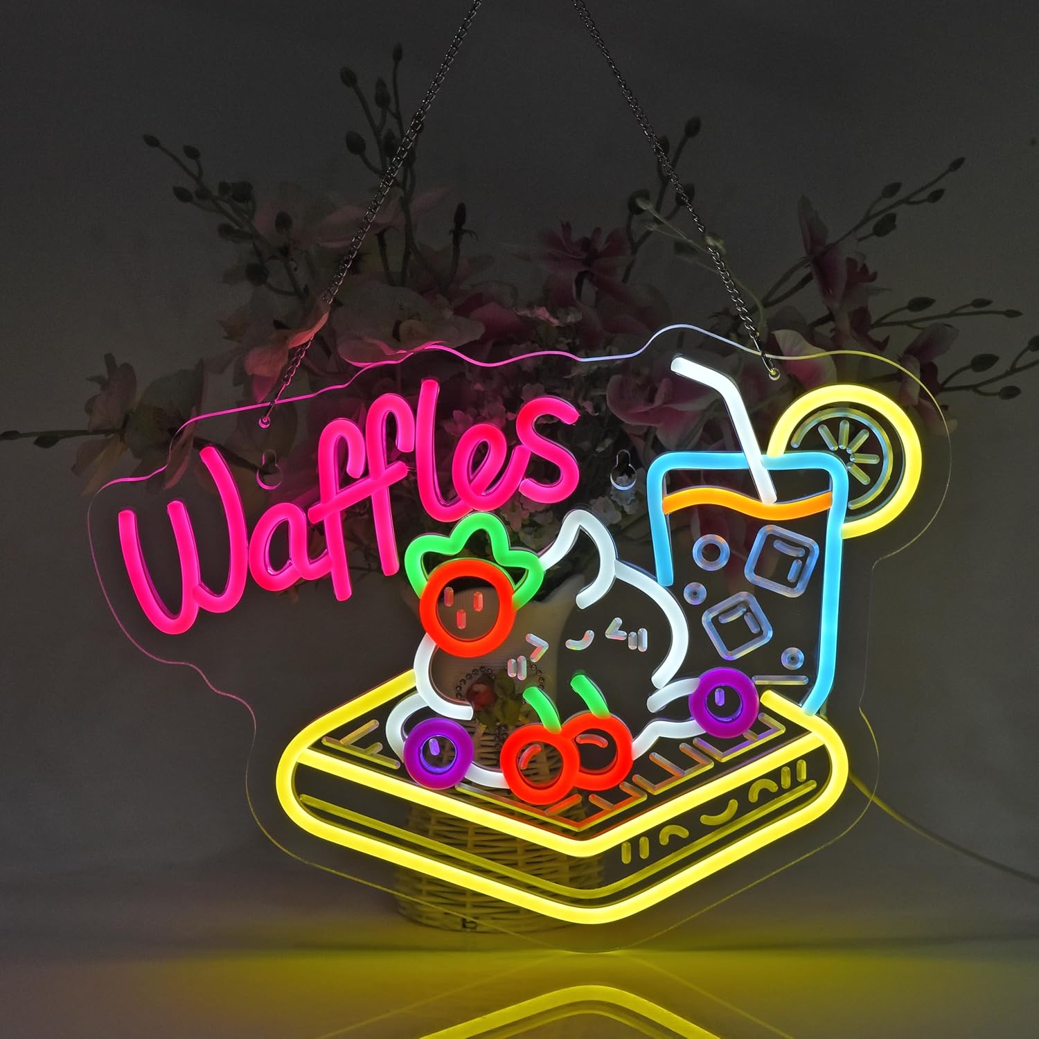Lampu Neon LED USB Bentuk Waff - Home Decor Retail Stores ulasan dan harga