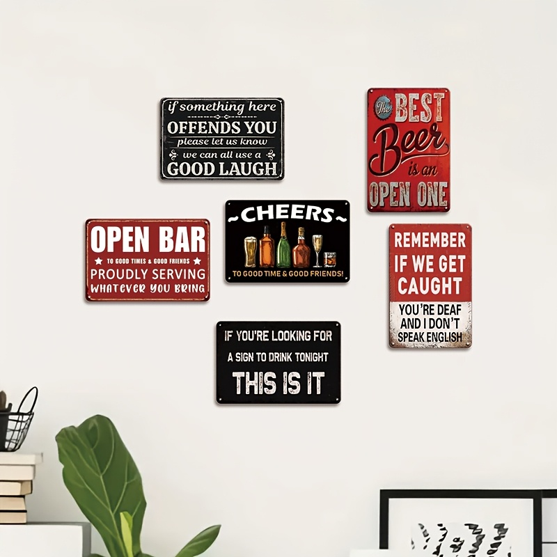6pcs Set Papan Tanda Bir Vinta - Home Decor Ideas ulasan dan harga