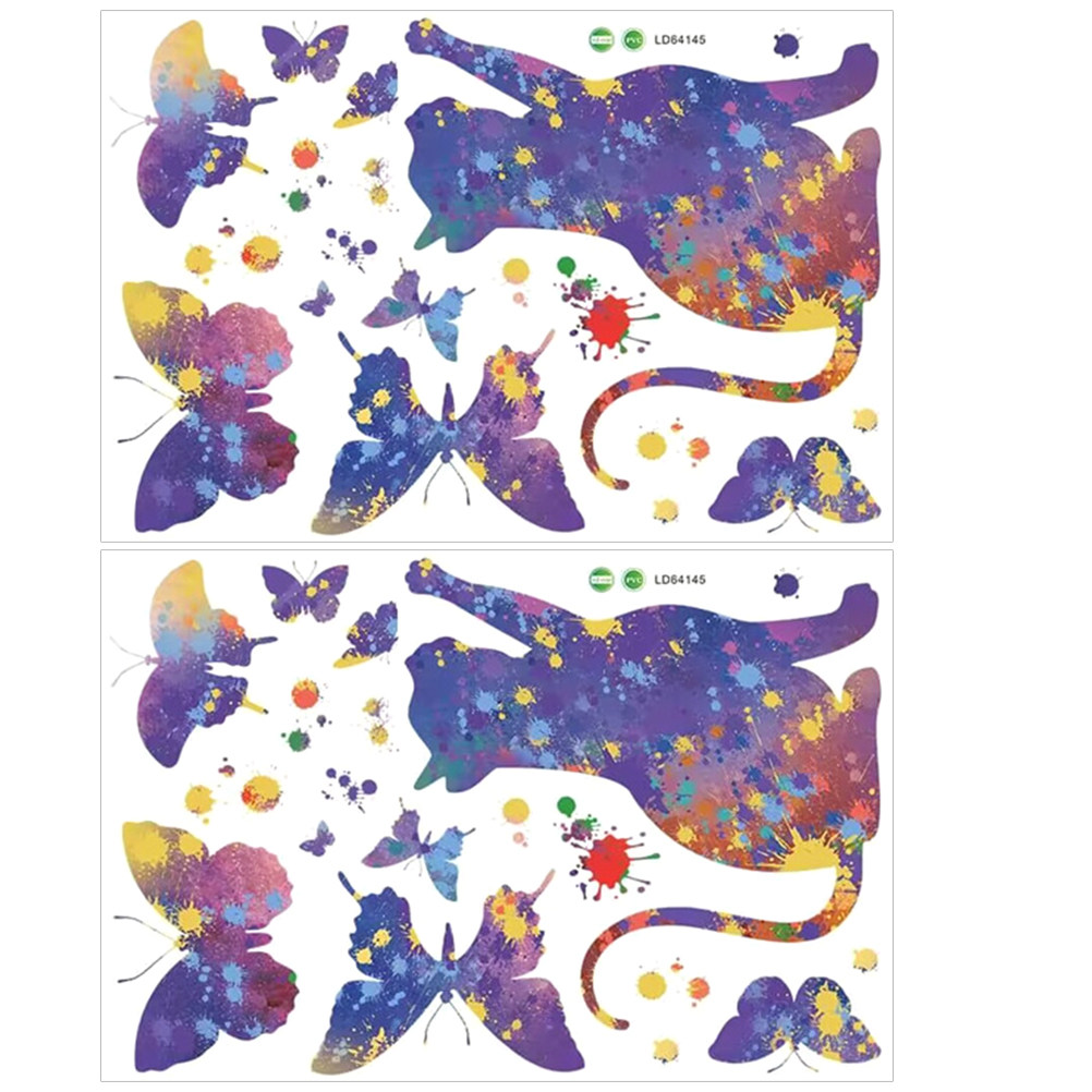 2 Lembar Stiker Kucing untuk D - Home Decor Cat ulasan dan harga