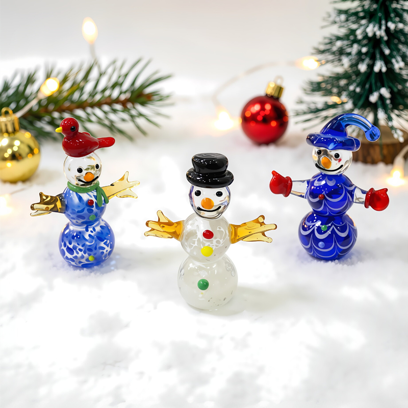 Figurine Manusia Salju Kaca Mi - Home Xmas Decor Ideas ulasan dan harga