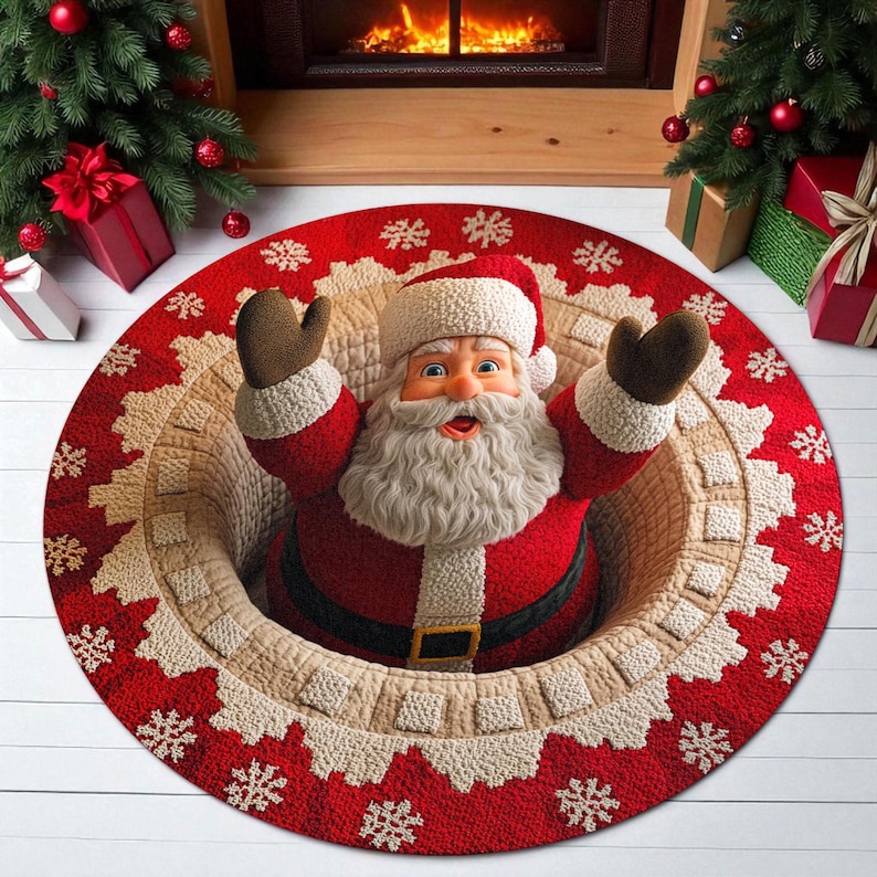 Keset Bulat Santa Claus Natal, - Home Xmas Decor Ideas ulasan dan harga