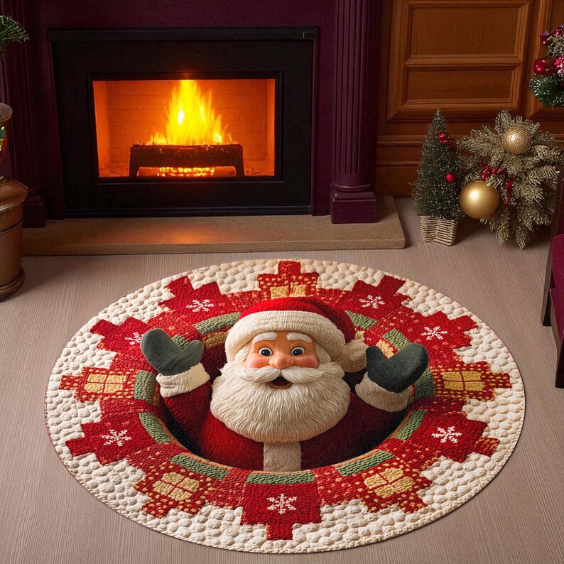 Keset Bulat Santa Claus Natal, - Home Xmas Decor Ideas ulasan dan harga