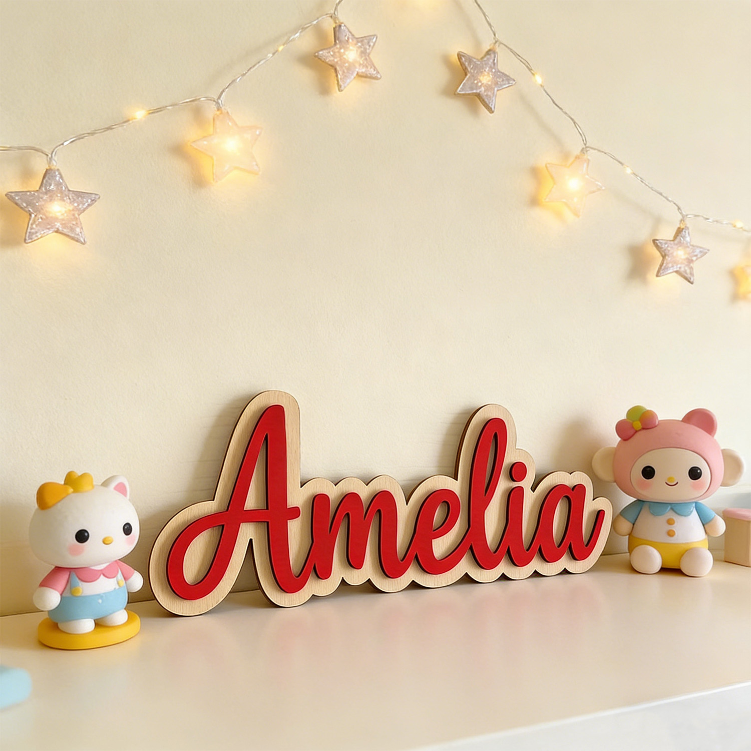 1 Buah Nama Merek Kayu Dua Lap - Home Christmas Decor ulasan dan harga