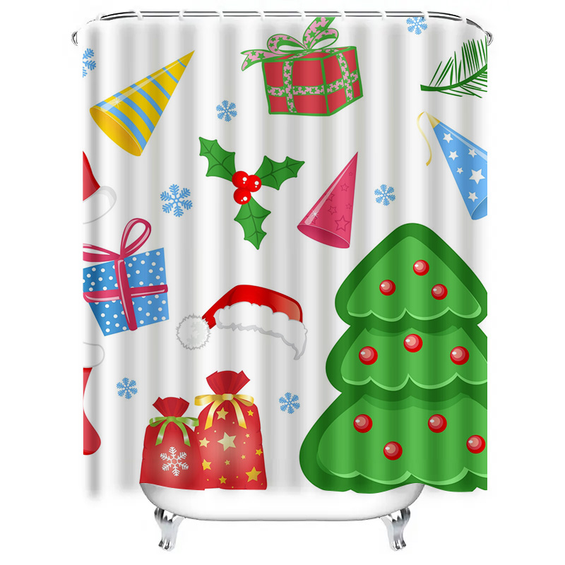 TU Tirai Mandi Natal Pola Rusa - Home Xmas Decor Ideas ulasan dan harga