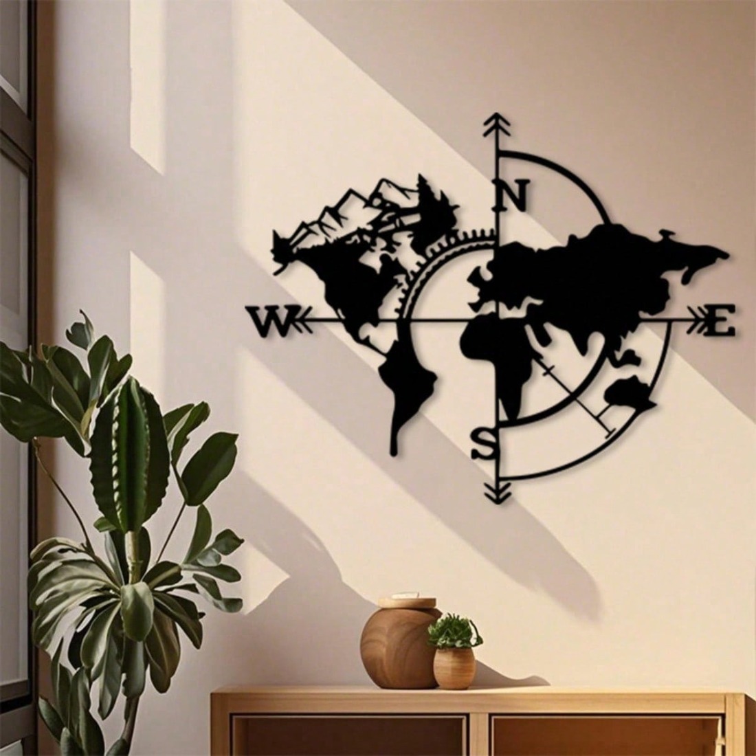 Kompas Dinding Logam Vintage B - Home Decor Outside ulasan dan harga
