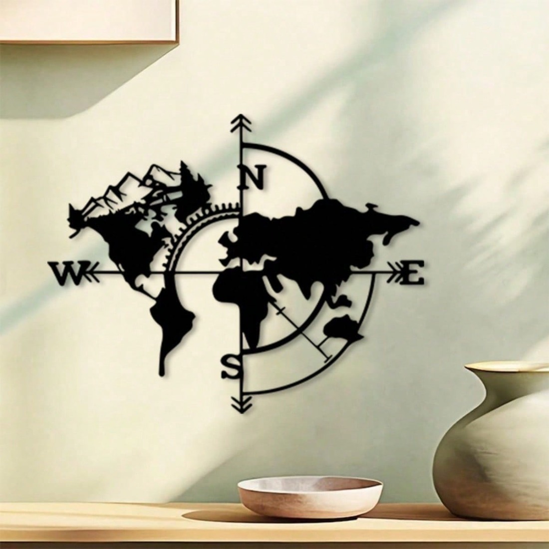 Kompas Dinding Logam Vintage B - Home Decor Outside ulasan dan harga