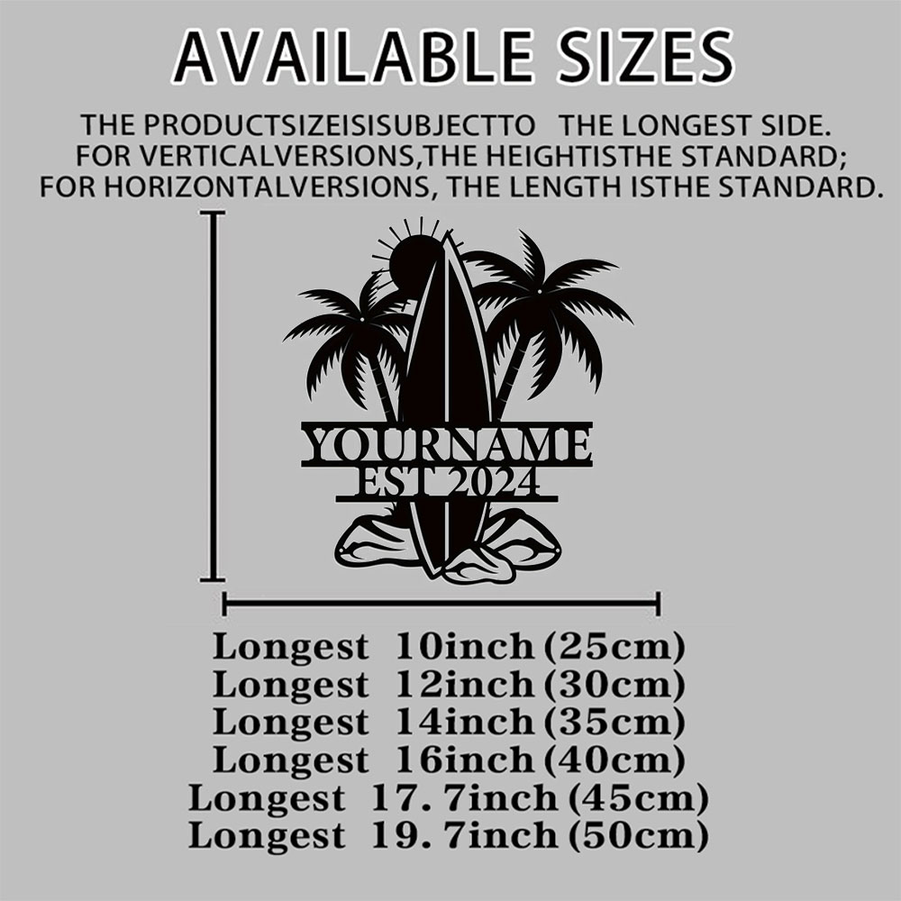 Plakat Logam Nama Papan Selanc - Home Decor Outdoor ulasan dan harga