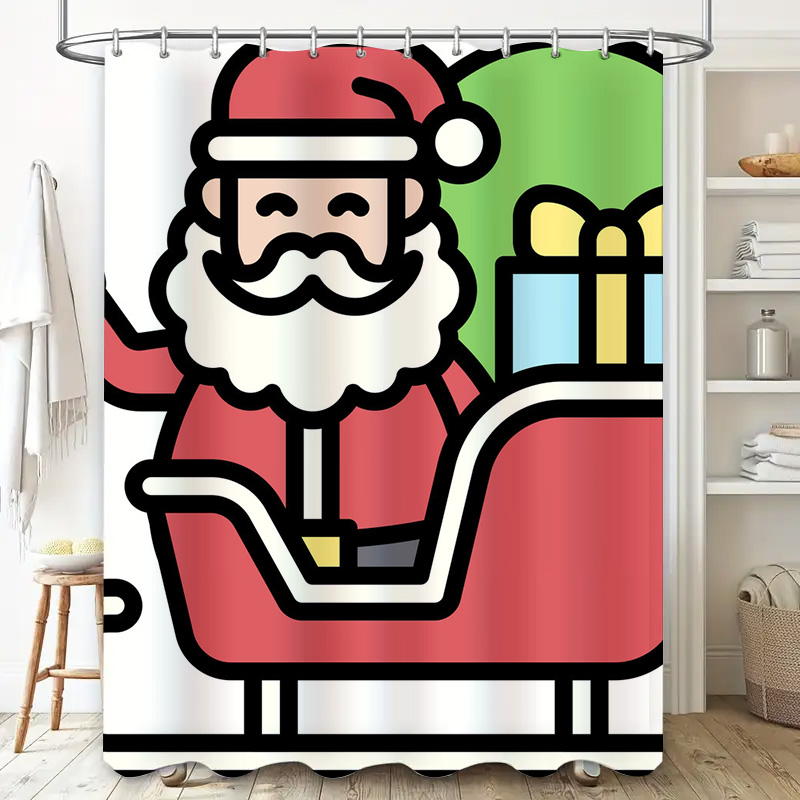 Tirai Mandi Natal Santa Claus, - Home Xmas Decor Ideas ulasan dan harga