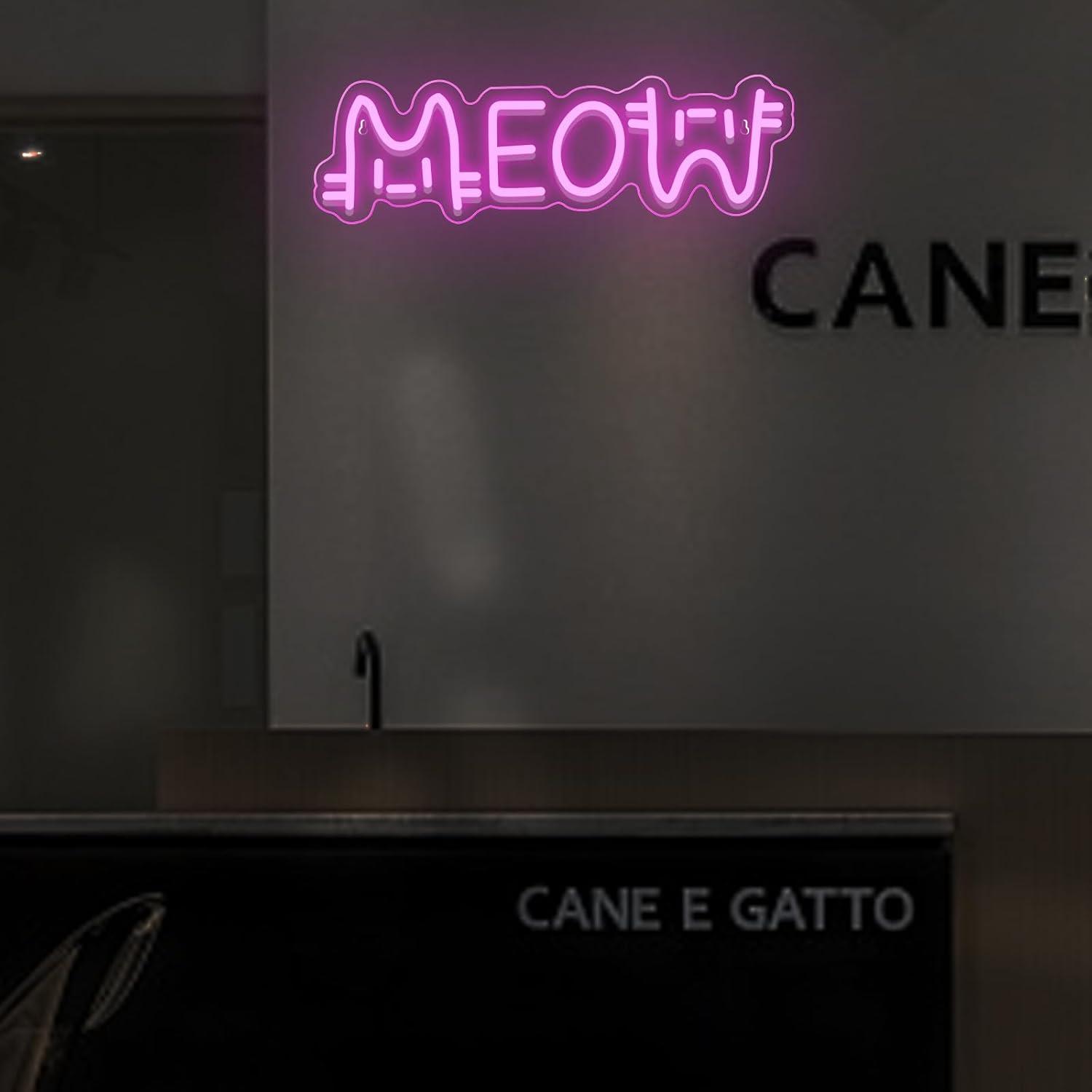 Lampu Neon LED Meow Bertenaga  - Home Decor Cat ulasan dan harga