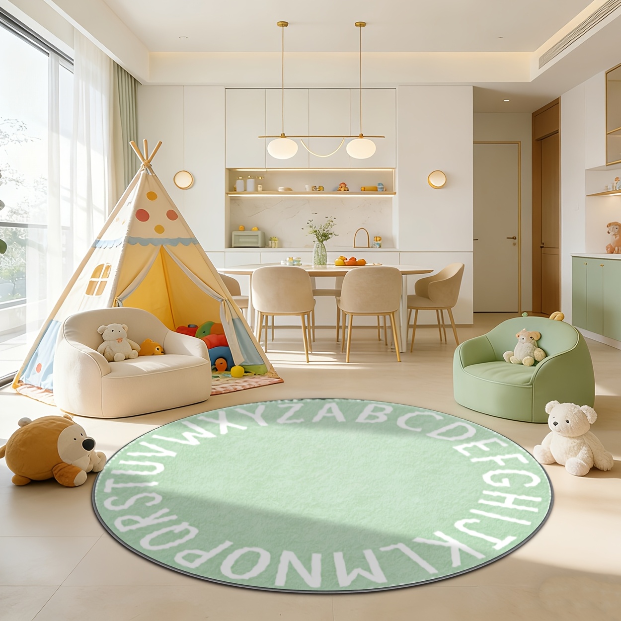 Karpet Lantai Grafis Lengkung  - Home Decor Retail Stores ulasan dan harga