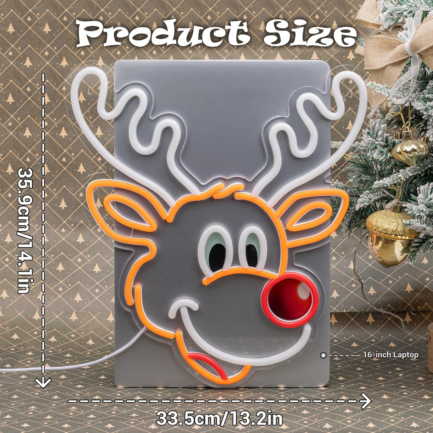 Lampu Neon Rusa Natal Lucu den - Home Xmas Decor Ideas ulasan dan harga