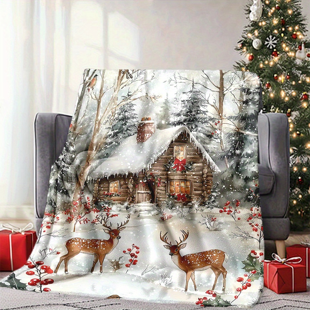 1 buah Selimut Natal Motif Rus - Home Xmas Decor Ideas ulasan dan harga