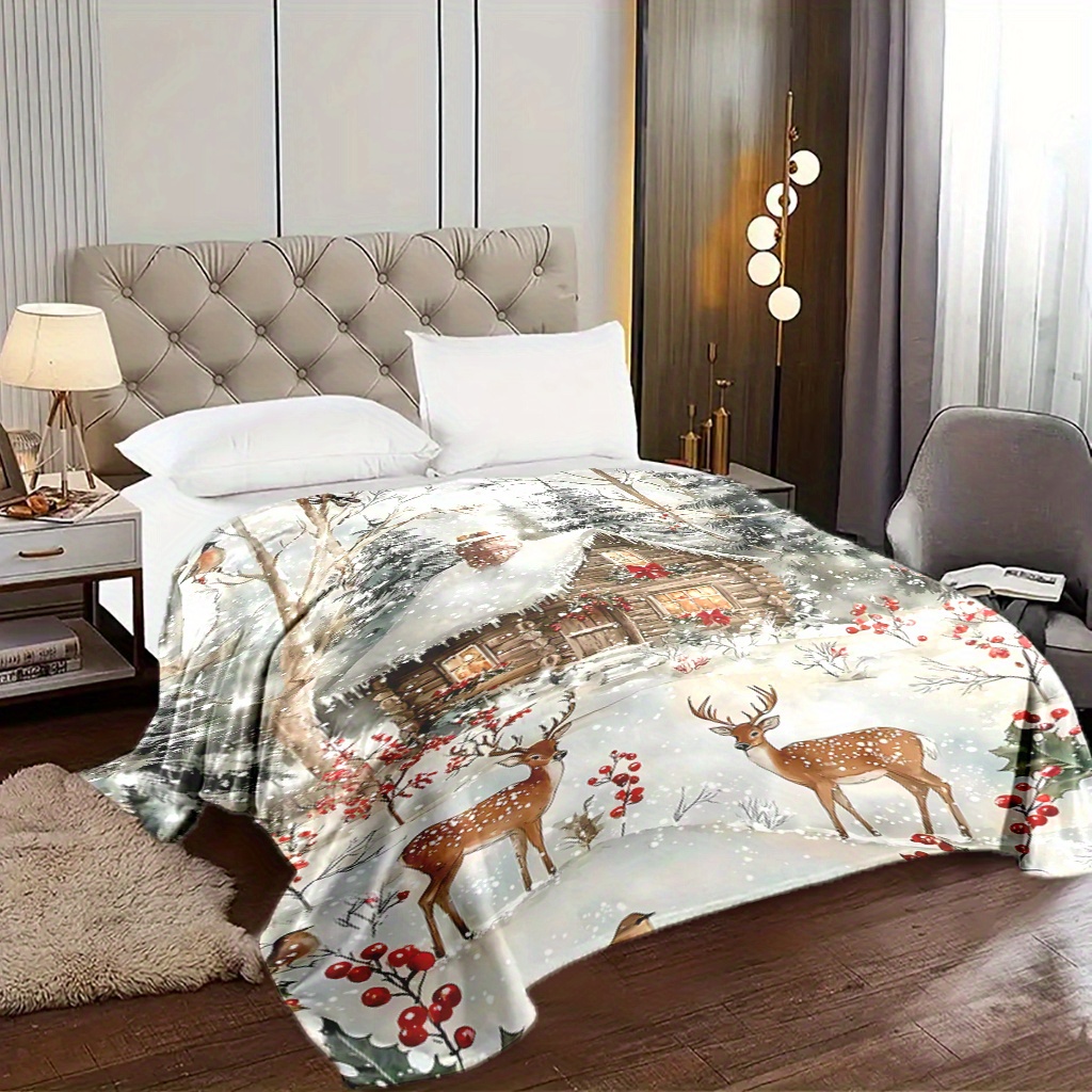 1 buah Selimut Natal Motif Rus - Home Xmas Decor Ideas ulasan dan harga